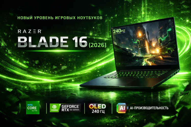 Razer представила Blade 16 (2026): новый стандарт игровых ноутбуков