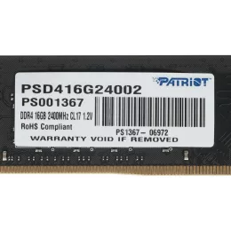 Память DDR4 16GB 2400MHz Patriot PSD416G24002 Signature RTL PC4-19200 CL17 DIMM 288-pin 1.2В dual rank Ret