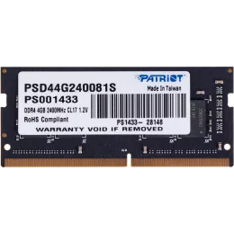 Память DDR4 4Gb 2400MHz Patriot PSD44G240081S Signature RTL PC4-19200 CL17 SO-DIMM 260-pin 1.2В single rank Ret