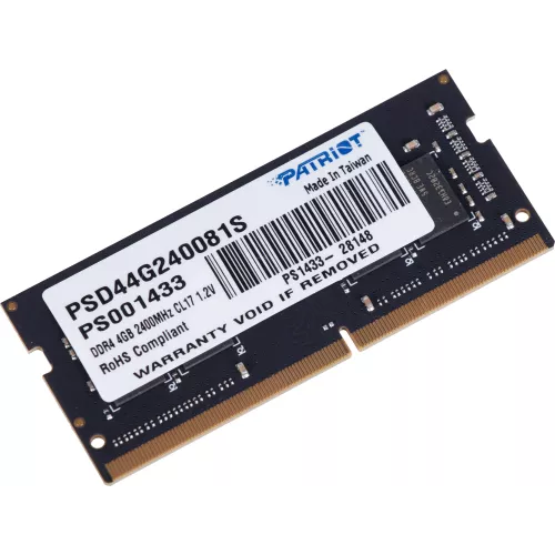 Память DDR4 4Gb 2400MHz Patriot PSD44G240081S Signature RTL PC4-19200 CL17 SO-DIMM 260-pin 1.2В single rank Ret