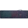 Клавиатура Оклик 420MRL черный USB slim Multimedia LED (1091226) кабель 1.5м