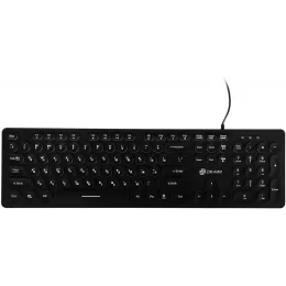 Клавиатура Оклик 420MRL черный USB slim Multimedia LED (1091226) кабель 1.5м