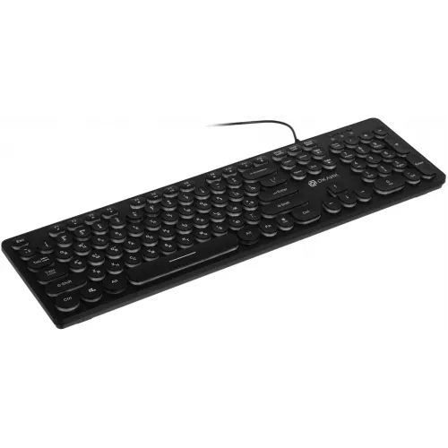 Клавиатура Оклик 420MRL черный USB slim Multimedia LED (1091226) кабель 1.5м