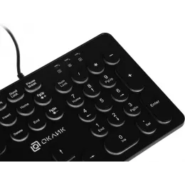 Клавиатура Оклик 420MRL черный USB slim Multimedia LED (1091226) кабель 1.5м