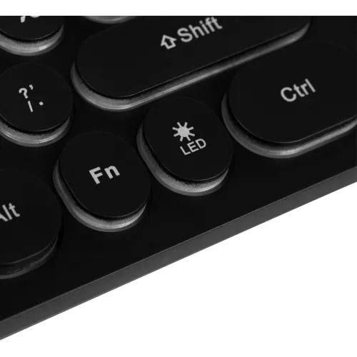 Клавиатура Оклик 420MRL черный USB slim Multimedia LED (1091226) кабель 1.5м