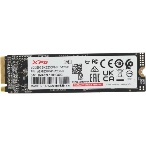 Накопитель SSD A-Data PCIe 3.0 x4 512GB ASX8200PNP-512GT-C XPG SX8200 Pro M.2 2280