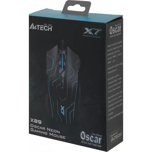 Мышь A4Tech X89 Maze черный оптическая 2400dpi USB 8but (X89 (MAZE))
