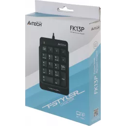 Числовой блок A4Tech FK13P черный USB slim для ноутбука (FK13P BLACK) кабель 1.5м