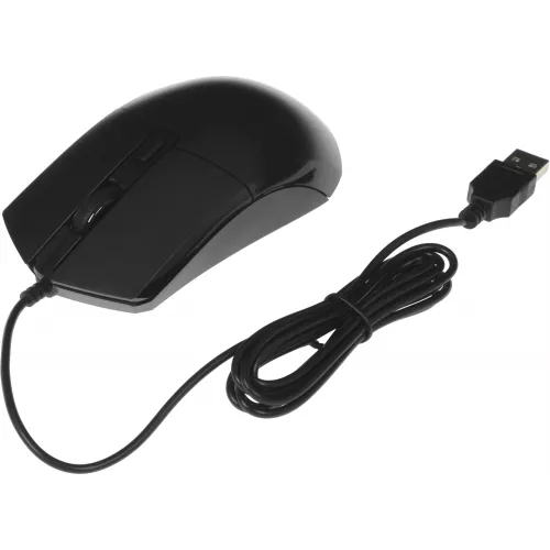 Мышь Оклик 207M черный оптическая 2400dpi USB 4but (1474598)