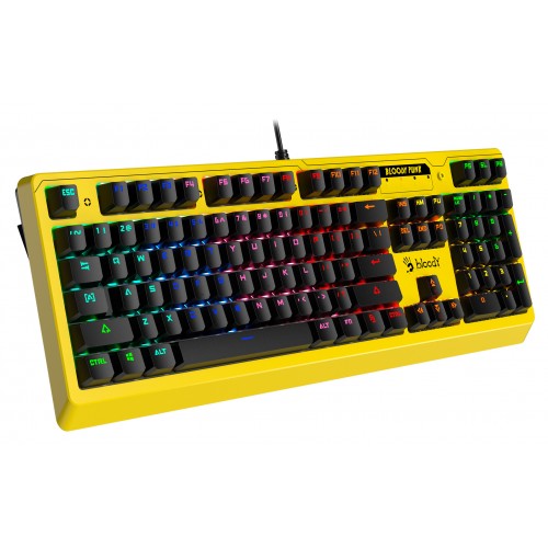 Клавиатура A4Tech B810RC Punk механическая желтый/черный USB for gamer LED (B810RC ( PUNK YELLOW )) кабель 1.8м