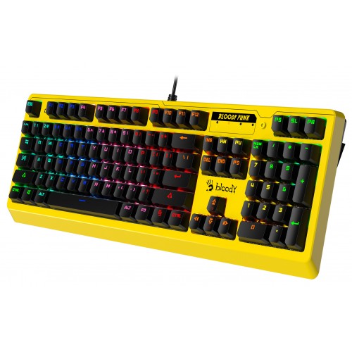 Клавиатура A4Tech B810RC Punk механическая желтый/черный USB for gamer LED (B810RC ( PUNK YELLOW )) кабель 1.8м