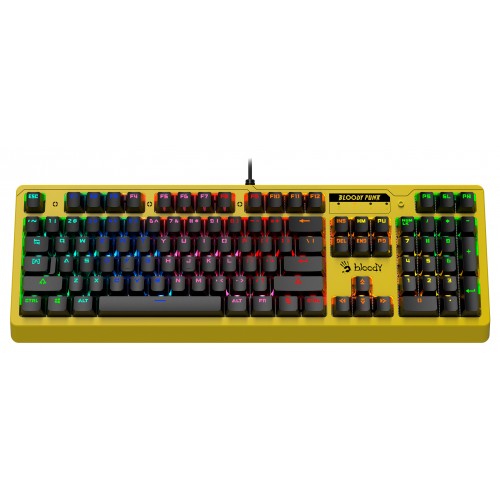 Клавиатура A4Tech B810RC Punk механическая желтый/черный USB for gamer LED (B810RC ( PUNK YELLOW )) кабель 1.8м