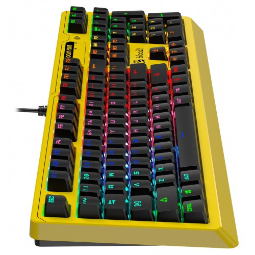 Клавиатура A4Tech B810RC Punk механическая желтый/черный USB for gamer LED (B810RC ( PUNK YELLOW )) кабель 1.8м