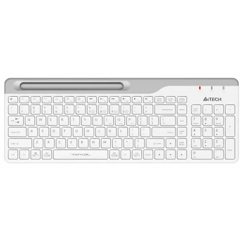Клавиатура A4Tech FBK25 белый/серый USB беспроводная BT/Radio slim Multimedia (FBK25 WHITE)