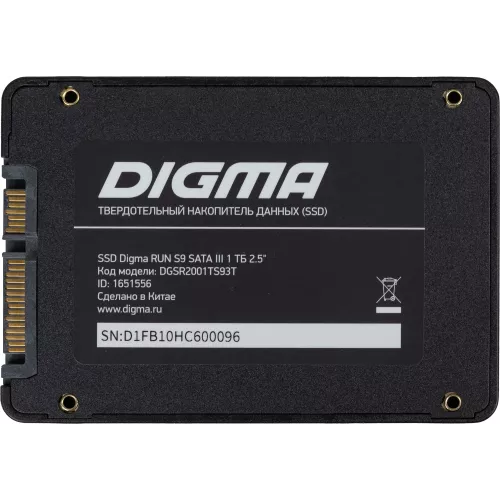 Накопитель SSD Digma SATA-III 1TB DGSR2001TS93T Run S9 2.5"
