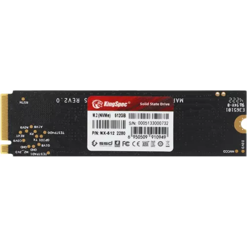 Накопитель SSD Kingspec PCIe 3.0 x4 512GB NX-512 M.2 2280 0.9 DWPD