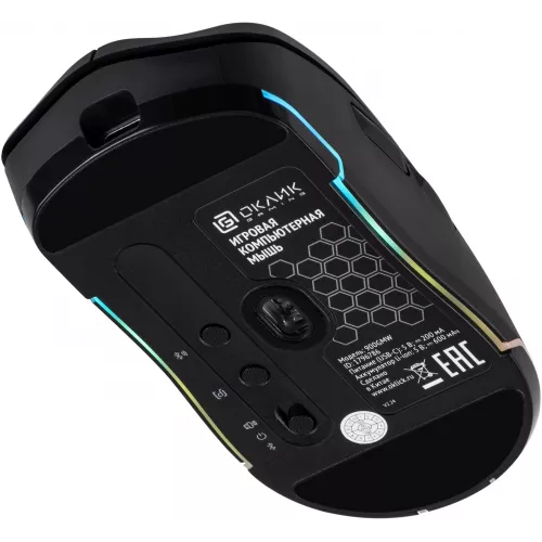 Мышь Оклик 900GMW черный оптическая 26000dpi беспров. BT/Radio USB 6but (1796786)