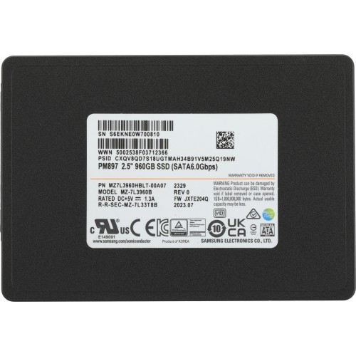 Накопитель SSD Samsung SATA-III 960GB MZ7L3960HBLT-00A07 PM897 2.5" 3 DWPD OEM