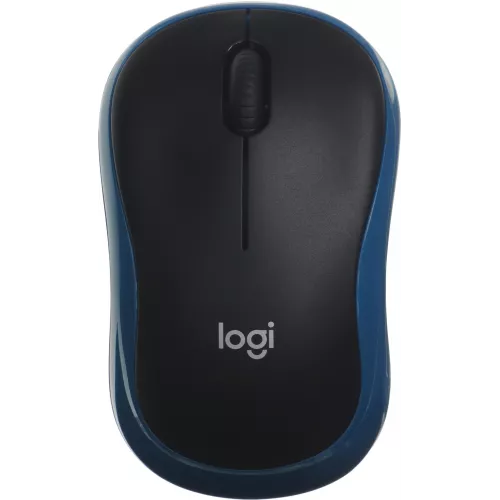 Мышь Logitech M185 черный/синий оптическая 1000dpi беспров. USB для ноутбука 2but (910-002632)