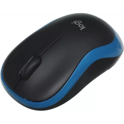 Мышь Logitech M185 черный/синий оптическая 1000dpi беспров. USB для ноутбука 2but (910-002632)