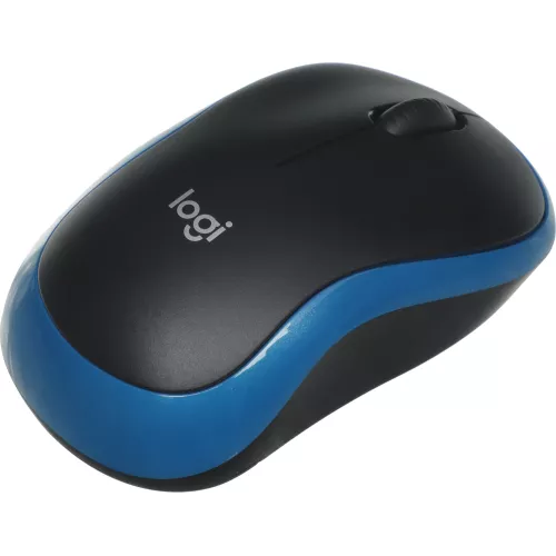 Мышь Logitech M185 черный/синий оптическая 1000dpi беспров. USB для ноутбука 2but (910-002632)