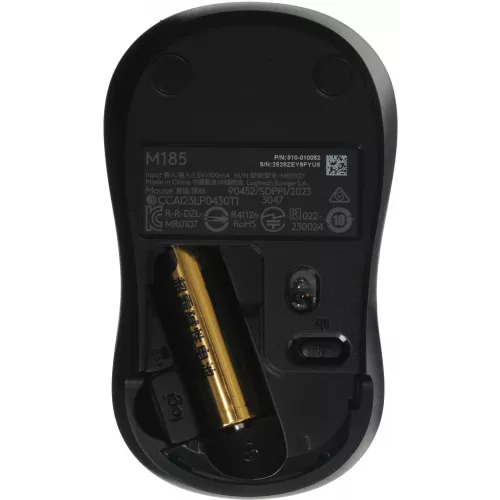 Мышь Logitech M185 черный/синий оптическая 1000dpi беспров. USB для ноутбука 2but (910-002632)