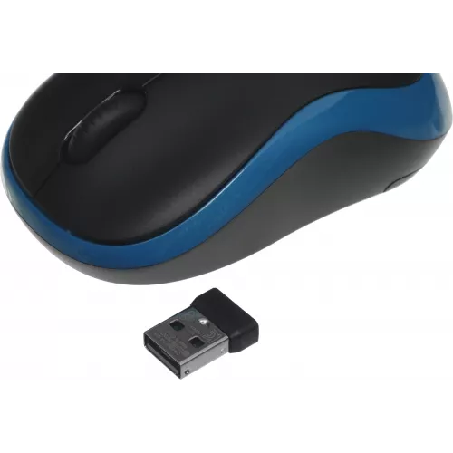Мышь Logitech M185 черный/синий оптическая 1000dpi беспров. USB для ноутбука 2but (910-002632)