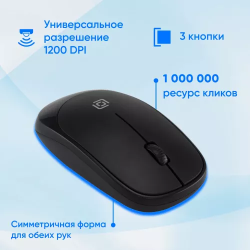 Клавиатура + мышь Оклик S255W клав:черный мышь:черный USB беспроводная Multimedia (1909361)