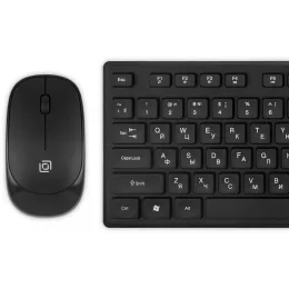 Клавиатура + мышь Оклик S255W клав:черный мышь:черный USB беспроводная Multimedia (1909361)