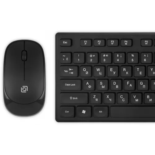 Клавиатура + мышь Оклик S255W клав:черный мышь:черный USB беспроводная Multimedia (1909361)