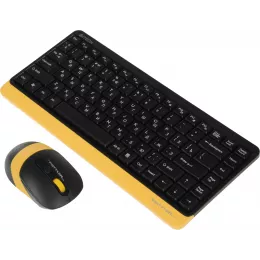 Клавиатура + мышь A4Tech Fstyler FG1110 клав:черный/желтый мышь:черный/желтый USB беспроводная Multimedia (FG1110 BUMBLEBEE)