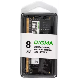 Память DDR4 8Gb 2666MHz Digma DGMAS42666008D RTL PC4-21300 CL19 SO-DIMM 260-pin 1.2В dual rank Ret