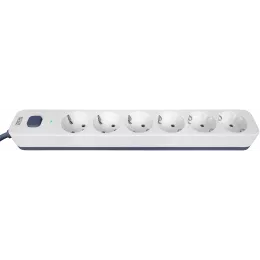 Сетевой фильтр Powercom SP-06W 3,0М 3м (6 розеток) белый/серый (коробка)