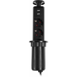 Сетевой разветвитель Premier 3R USB 1.8м (3 розетки) черный (коробка)