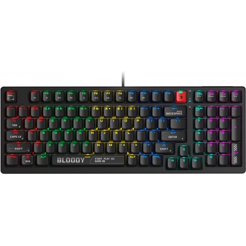 Клавиатура A4Tech S98 механическая черный USB for gamer LED (S98 BLACK) кабель 1.8м