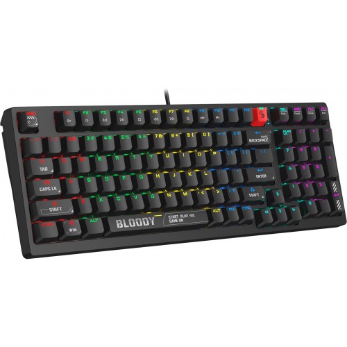 Клавиатура A4Tech S98 механическая черный USB for gamer LED (S98 BLACK) кабель 1.8м