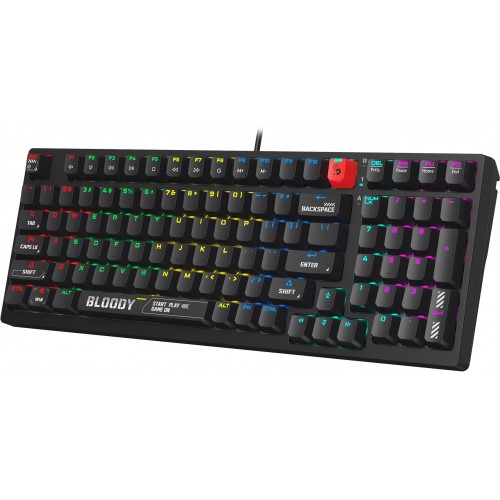 Клавиатура A4Tech S98 механическая черный USB for gamer LED (S98 BLACK) кабель 1.8м
