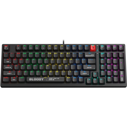Клавиатура A4Tech S98 механическая черный USB for gamer LED (S98 BLACK) кабель 1.8м