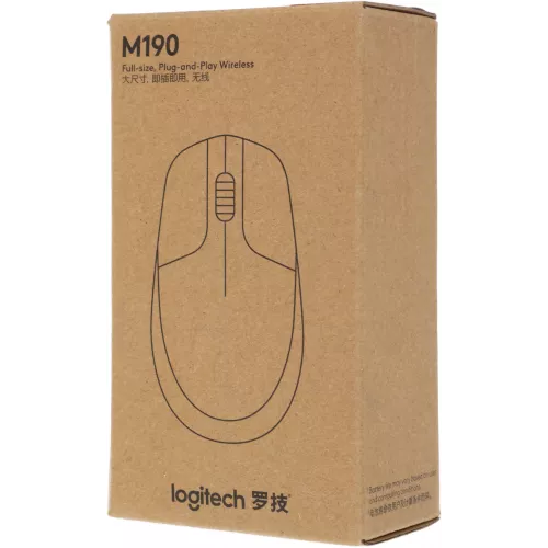 Мышь Logitech M190 черный/красный оптическая 1000dpi беспров. USB 2but (910-005926)
