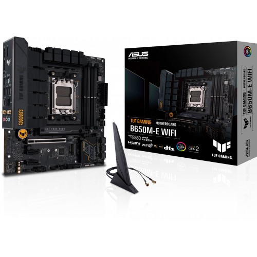 Материнская плата Asus TUF GAMING B650M-E WIFI Socket AM5 AMD B650 4xDDR5 mATX AC`97 8ch(7.1) 2.5Gg RAID+HDMI+DP