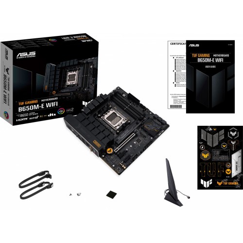 Материнская плата Asus TUF GAMING B650M-E WIFI Socket AM5 AMD B650 4xDDR5 mATX AC`97 8ch(7.1) 2.5Gg RAID+HDMI+DP