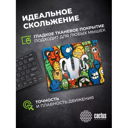 Коврик для мыши Cactus Colorful Cacti 400x300x3мм (CS-MP-PRO07XL)
