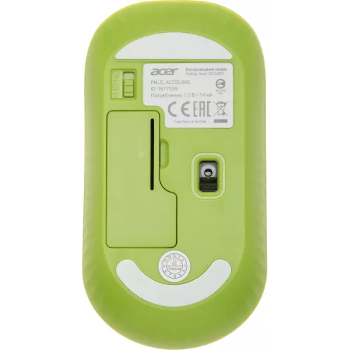 Клавиатура + мышь Acer OCC205 клав:зеленый/желтый мышь:зеленый/желтый USB беспроводная slim Multimedia (ZL.ACCEE.00E)
