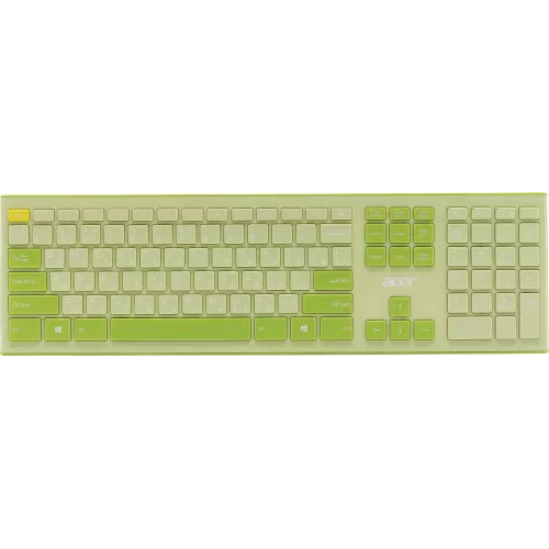 Клавиатура + мышь Acer OCC205 клав:зеленый/желтый мышь:зеленый/желтый USB беспроводная slim Multimedia (ZL.ACCEE.00E)