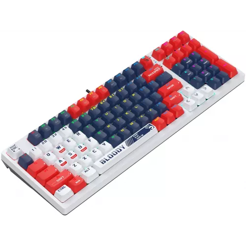 Клавиатура A4Tech S98 Sports механическая синий/белый USB for gamer LED (S98 SPORTS NAVY BLMS RED PLUS) кабель 1.8м