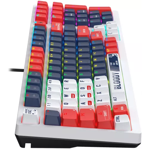 Клавиатура A4Tech S98 Sports механическая синий/белый USB for gamer LED (S98 SPORTS NAVY BLMS RED PLUS) кабель 1.8м