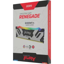 Память DDR5 32GB 6400MHz Kingston KF564C32RSA-32 Fury Renegade XMP RGB RTL Gaming PC5-51200 CL32 DIMM 288-pin 1.4В quad rank с радиатором Ret