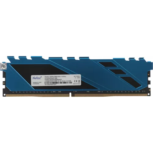Память DDR4 8GB 2666MHz Netac NTSDD4P26SP-08B Shadow RTL Gaming PC4-21300 CL19 DIMM 288-pin 1.2В с радиатором Ret