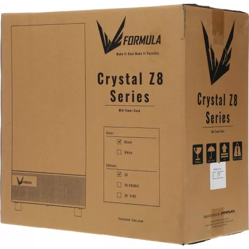 Корпус Formula Crystal Z8 черный без БП ATX 11x120mm 4x140mm 1xUSB3.0 audio bott PSU