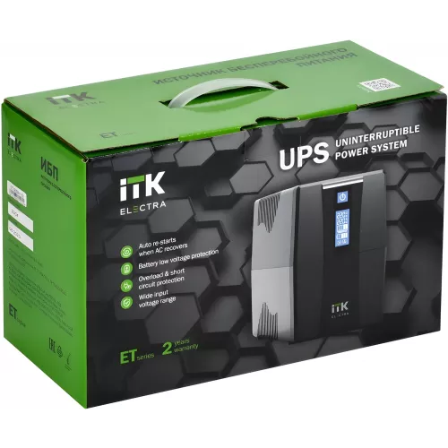 Источник бесперебойного питания ITK Electra EET-0600VA-1-001-S 360Вт 600ВА черный